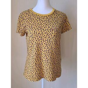 Levi's Leopard Print Tee Shirt T-Shirt XS Perfect Pocket Short Sleeves‎ Casual